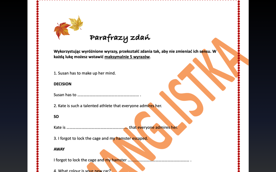 PARAFRAZY ZDAŃ ZE SŁOWEM KLUCZEM- AŻ 100 ZDAŃ!!!- MEGA TRENING!- EGZAMIN ÓSMOKLASISTY/ MATURA