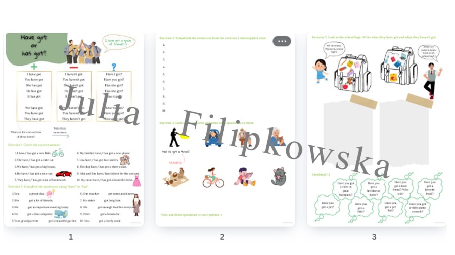 Have got/ Has got/ Worksheet/ Zestaw zadań/ Teoria i Praktyka/ Teoria/ Theory/ Zadania/ Pakiet/ Karta pracy/ Gramatyka/ Grammar/ English Grammar/ SP 5/ SP 4-6/ SP 7-8/ SP 8/ Klasy 7-8/ Klasa 8/ Gotowa lekcja