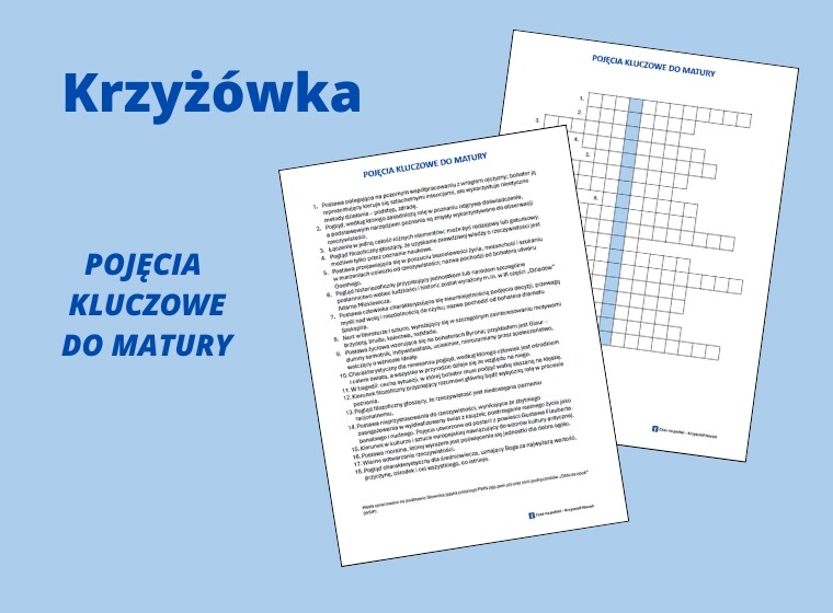 Krzyżówka – pojęcia kluczowe do matury