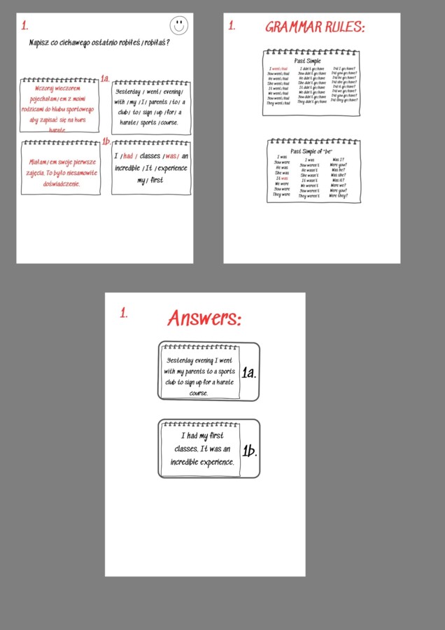 Zestaw 8  zadań pisemnych E8 – Writing + Grammar
