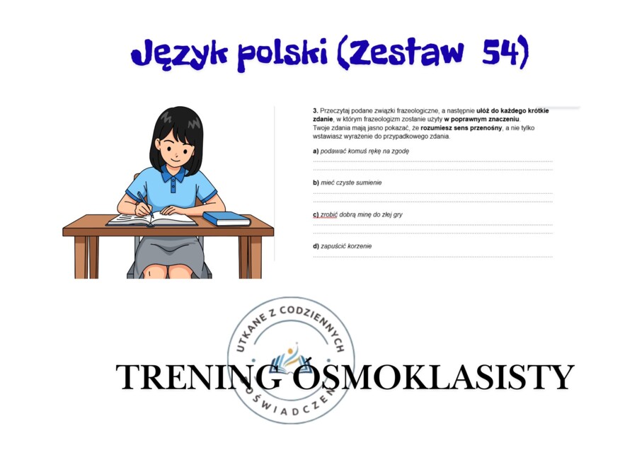 Trening ósmoklasisty – język polski (zestaw 54). „Pan Tadeusz”, Księga XI – Adam Mickiewicz
