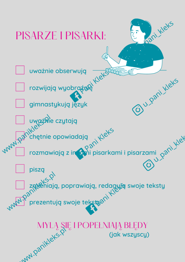 Pisarze i pisarki - notatka/plakat