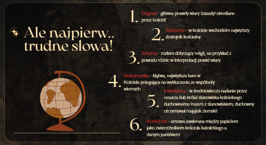 "Konflikt papiestwa z cesarstwem" - prezentacja + karta pracy