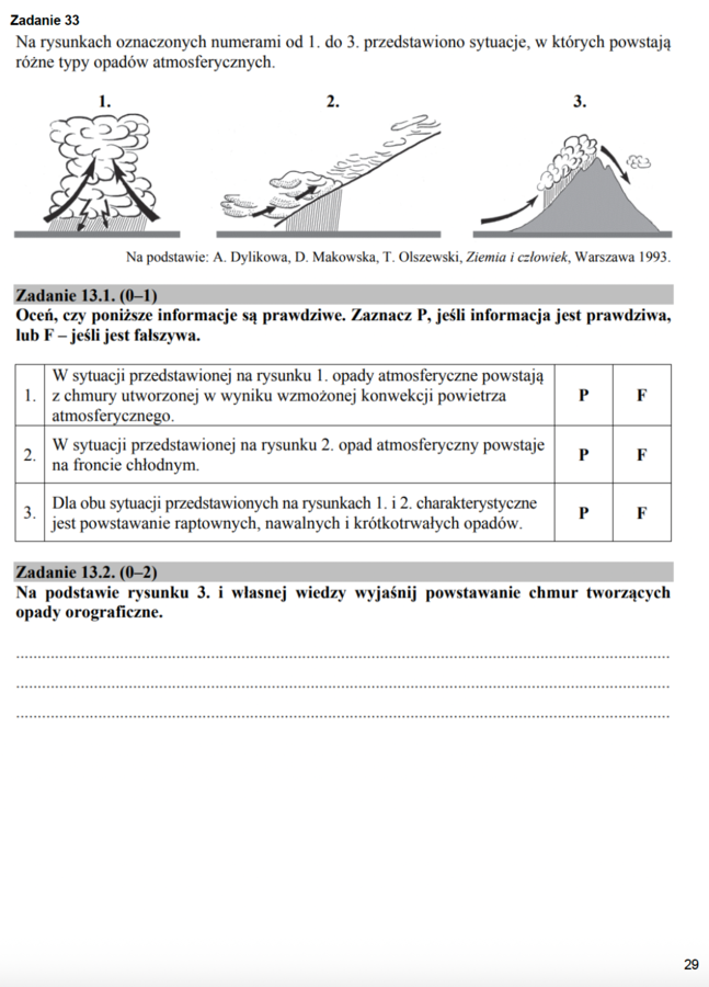 Zadania maturalne z geografii – Atmosfera