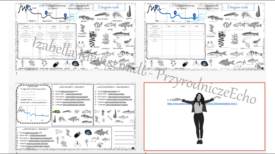 Mini zestaw do tematu „Z biegiem rzeki” – sketchnotka i 2 x karta pracy w pptx do edycji + gratisowo: wzór sketchnotki w pdf i link do prezentacji multimedialnej niekomercyjnej wykonanej w genial.ly do indywidualnego pobrania i użycia do celów niekomercy