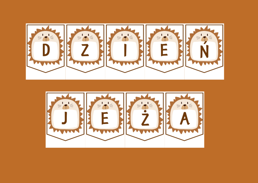 DZIEŃ JEŻA – biblioteka – świetlica – girlanda – gazetka – wersja 2