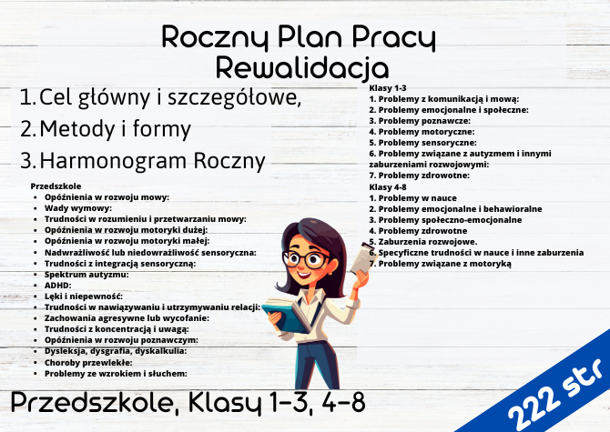 Plan Roczny - Rewalidacja - Przedszkole, klasy 1-3, 4-8