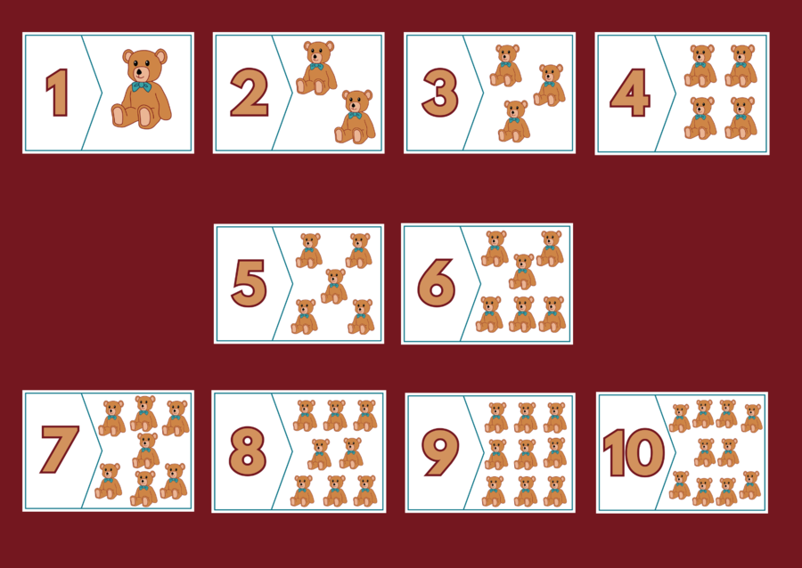 MISIOWE LICZENIE – Dzień Pluszowego Misia - puzzle – układanka- układanki – biblioteka – świetlica – przedszkole – 2 wersje