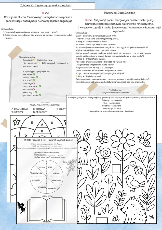 "Ortografia, Emocje i Aktywacja Mózgu z elementami neuroedukacji, integracji sensorycznej dla klas 1-3"