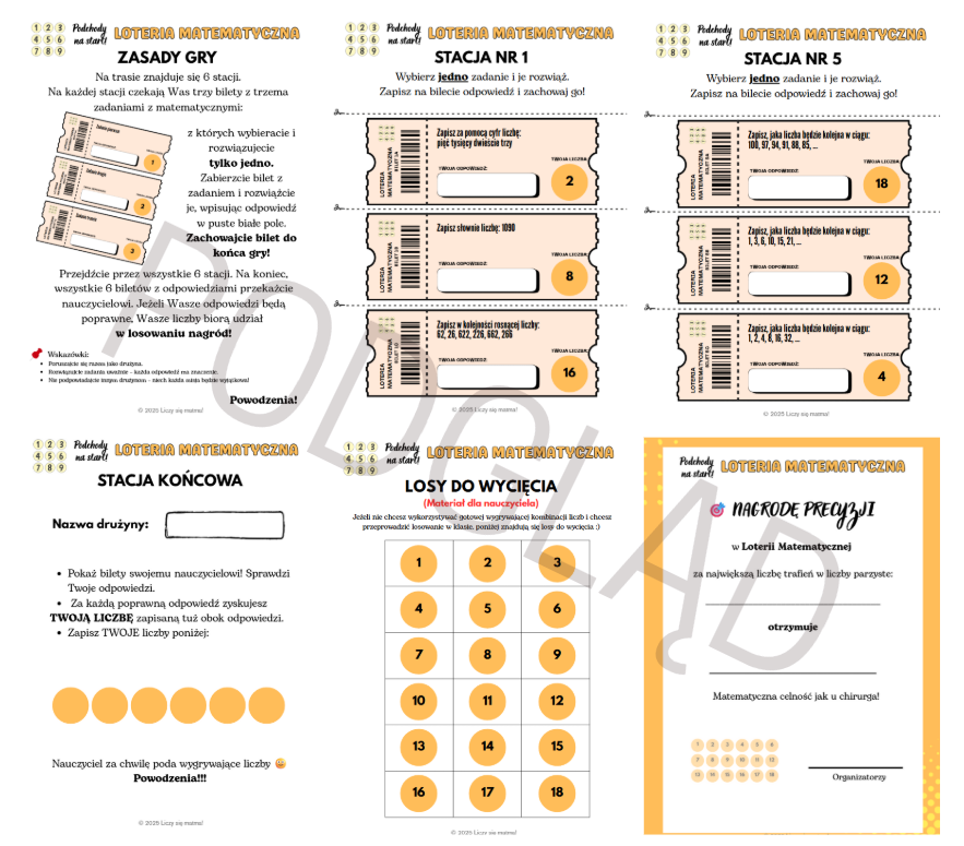 Podchody na Start – Loteria Matematyczna kl. 4 SP
