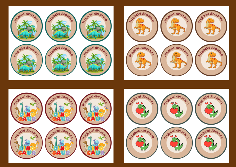DZIEŃ DINOZAURA – medale – 4 wersje – biblioteka – świetlica – przedszkole
