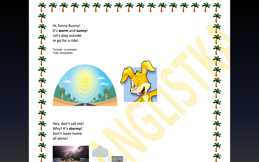 Rymowanki związane z pogodą-j.angielski+ słowniczek