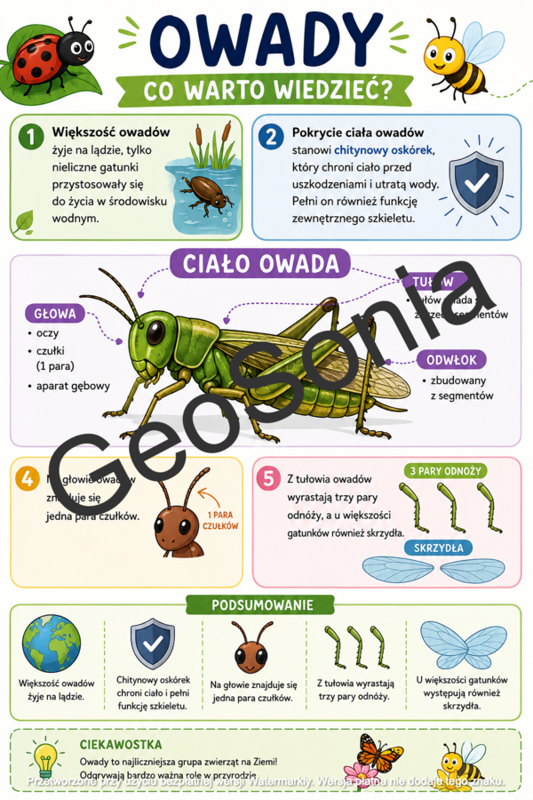 Owady biologia klasa 6 sketchnotka