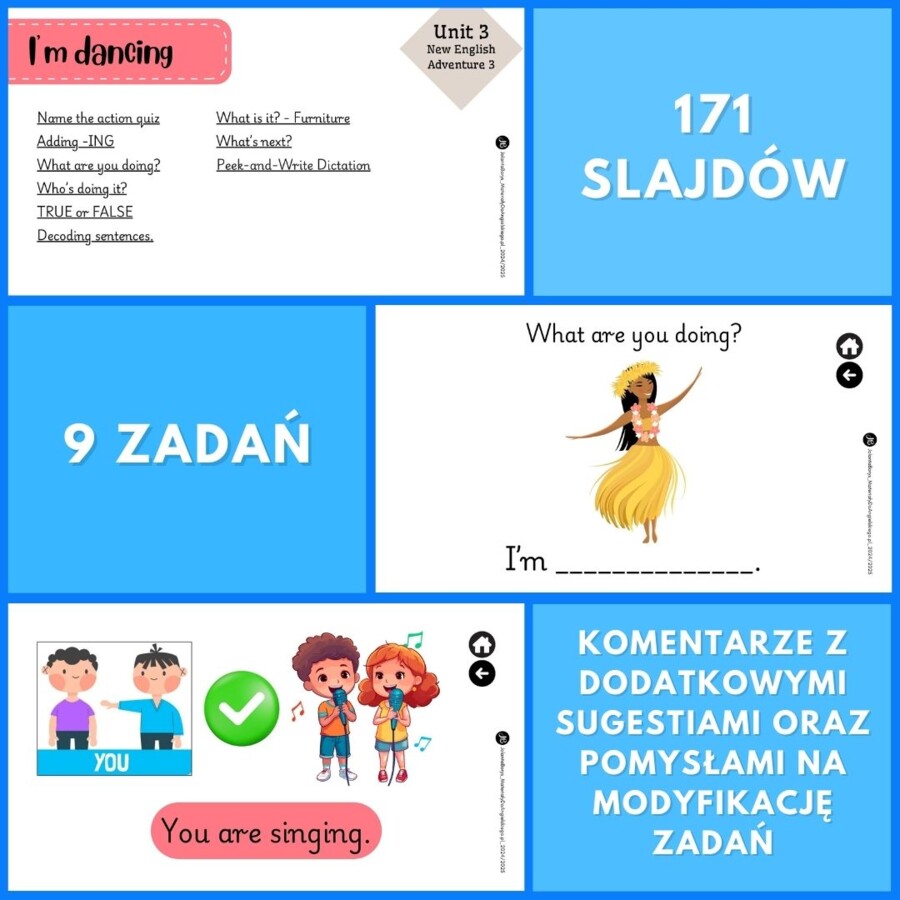 Prezentacja New English Adventure 3 – Unit 3 I'm dancing