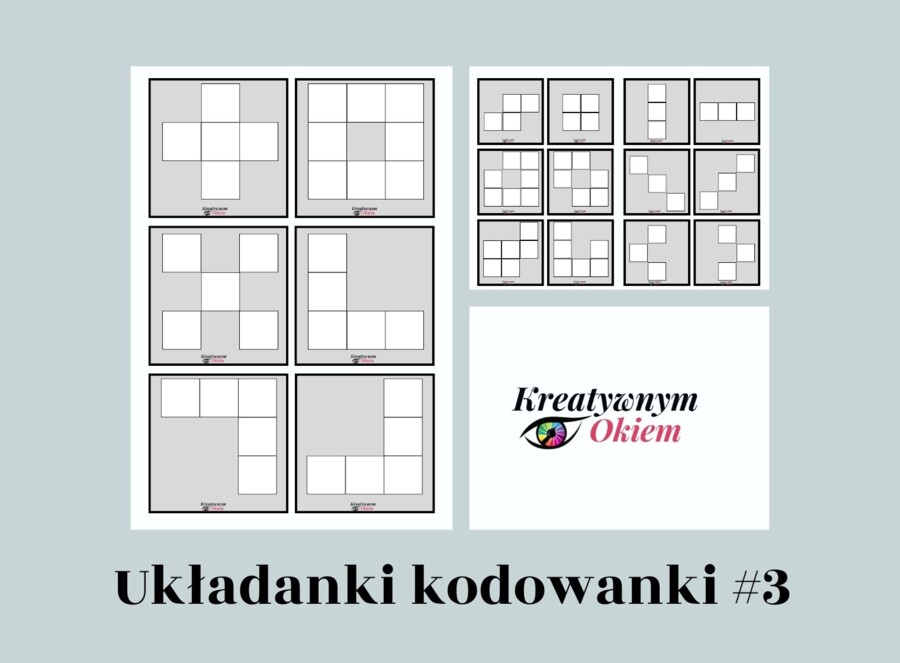 Układanki lewopółkulowe - kodowanki w białej wersji