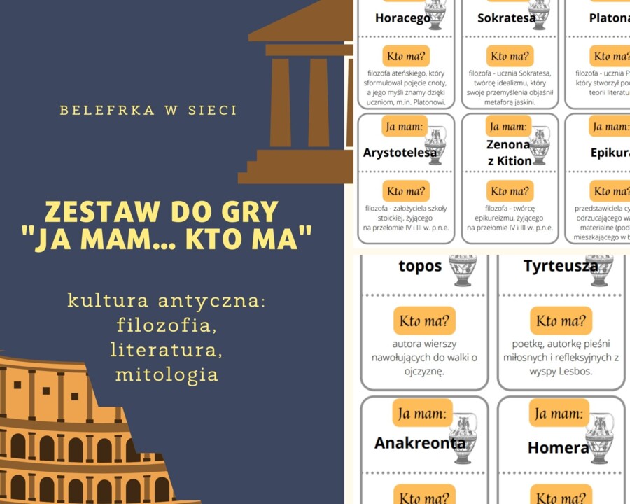 "Ja mam... kto ma?" Zestawy kart dydaktycznych - kultura antyczna