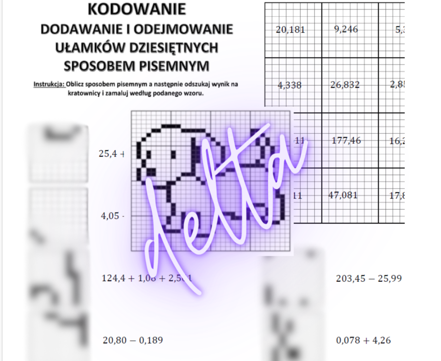 Kodowanie dodawanie i odejmowanie ułamków dziesiętnych sposobem pisemnym
