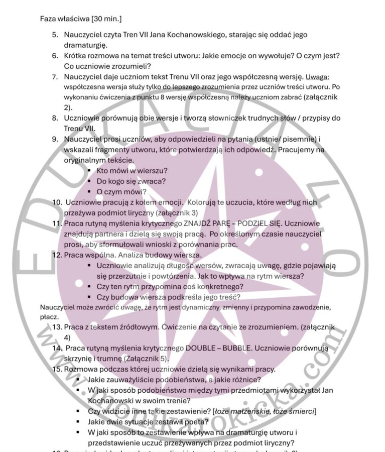 Tren VII + bonusy do pracy z trenami J.Kochanowskiego