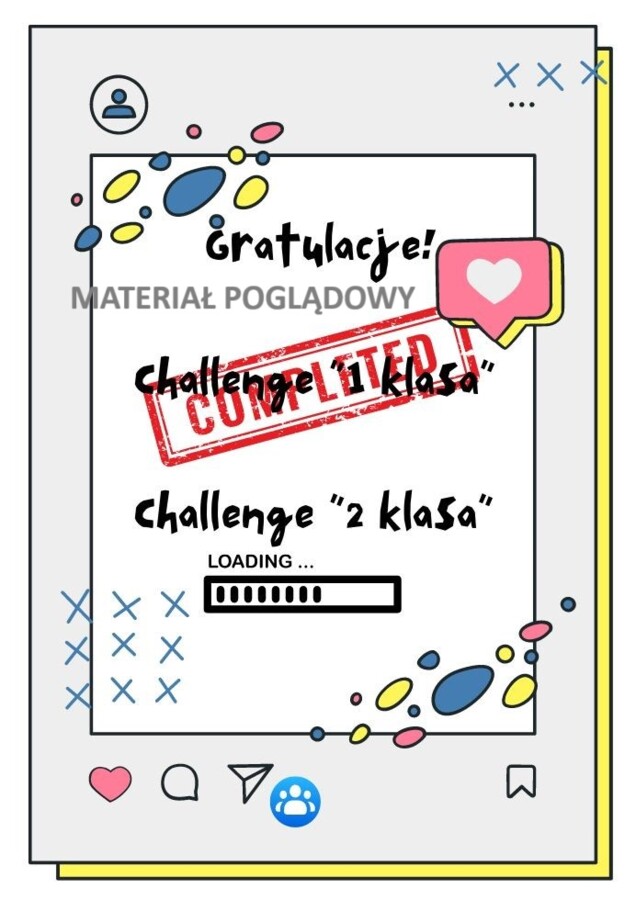 Wkładka do książki na zakończenie roku szkolnego, klasy 1-3