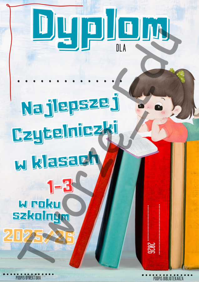 Dyplom Najlepszego Czytelnika i Najlepszej Czytelniczki