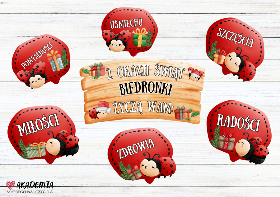 ŚWIĄTECZNE ŻYCZENIA - WERJA BIEDRONKI - INNE NAZWY GRUP RÓWNIEŻ DOSTĘPNE