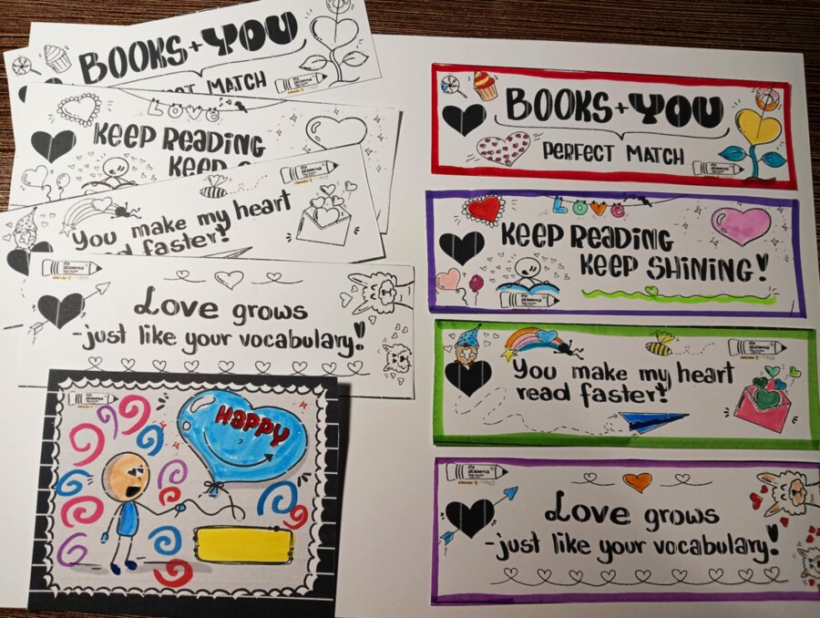 Walentynkowe zakładki do książek  - DARMOWE