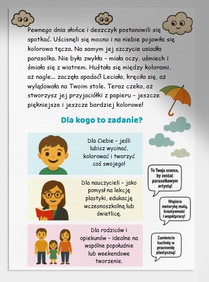 Kolorowe parasolki z papieru