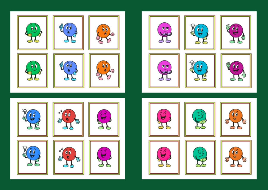 Dzień Kropki – MEMORY z kolorowymi kropkami jako postaciami – 8 stron - biblioteka - świetlica