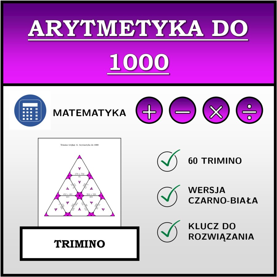 Trimino - Arytmetyka do 1000 | matematyka