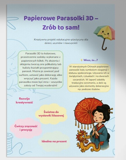 Papierowe parasolki 3D