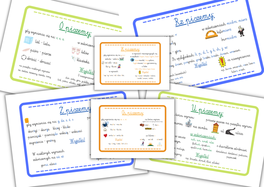 Plansze, wklejki - ortografia