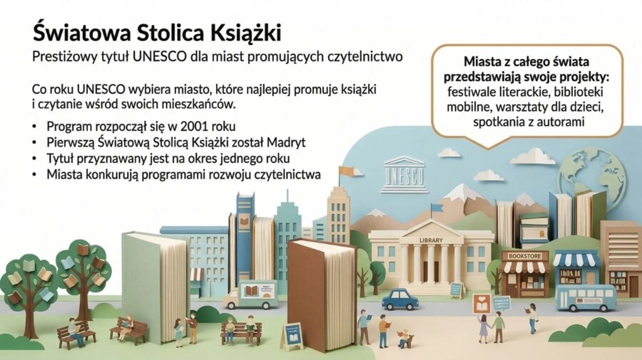 Światowy Dzień Książki i Praw Autorskich – czytanie, twórczość i szacunek do autorów (gazetka szkolna / prezentacja)