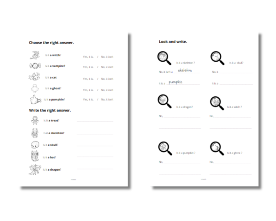 Halloween Karty Pracy Słownictwo + Konstrukcja It is/ It isn't