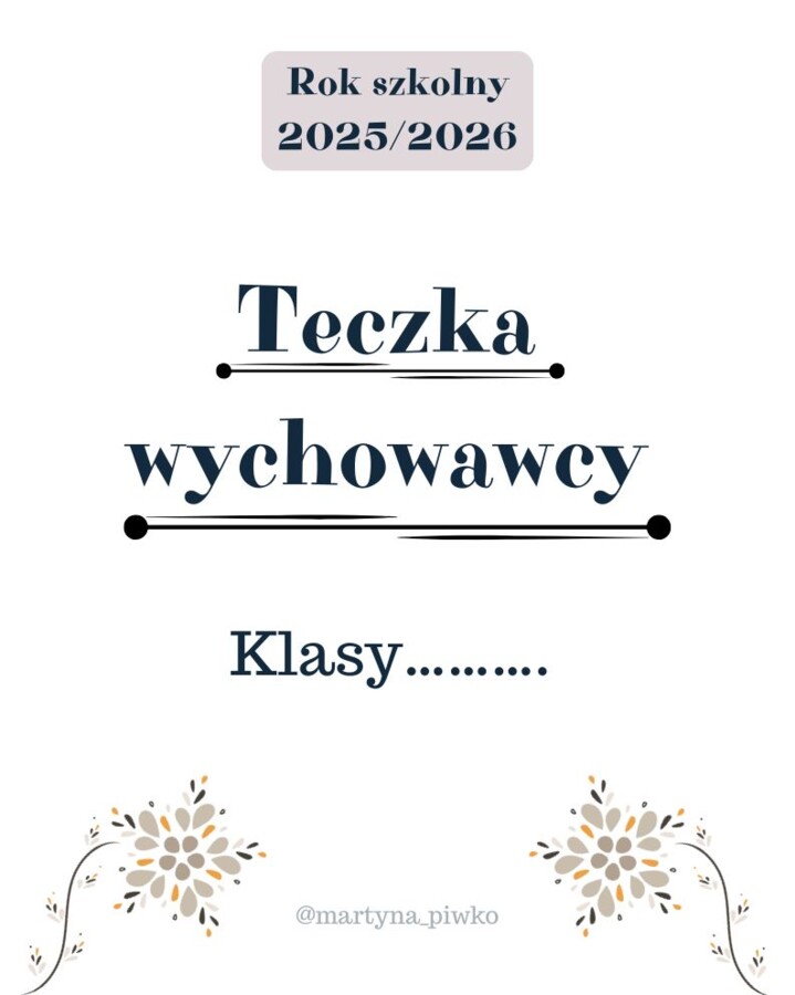 Teczka wychowawcy - wkładki do segregatora.