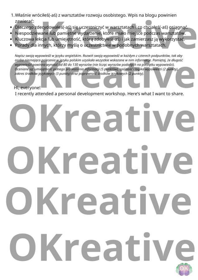 Matura pisemna z języka angielskiego – zestaw 14 zadań (poziom podstawowy)matura podstawowa, pisanie po angielsku, zadania maturalne, mail po angielsku, wpis na bloga, ćwiczenia pisemne, przygotowanie do matury, English Matura, basic level, writing tasks