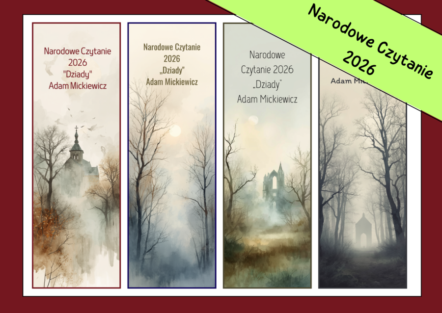 ❤️📖NARODOWE CZYTANIE 2026 - zakładki do książek -  retro 1