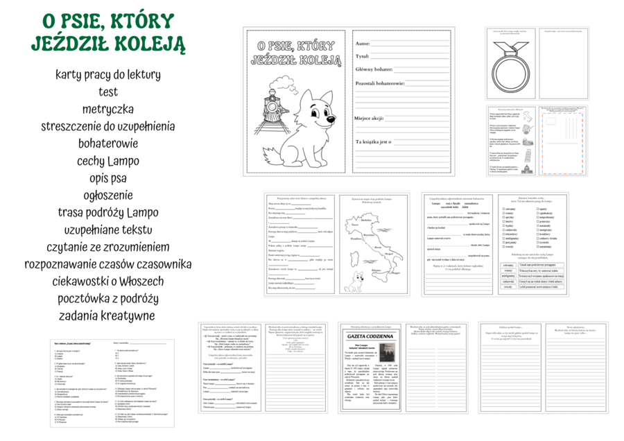 O PSIE, KTÓRY JEŹDZIŁ KOLEJĄ - karty pracy pdf