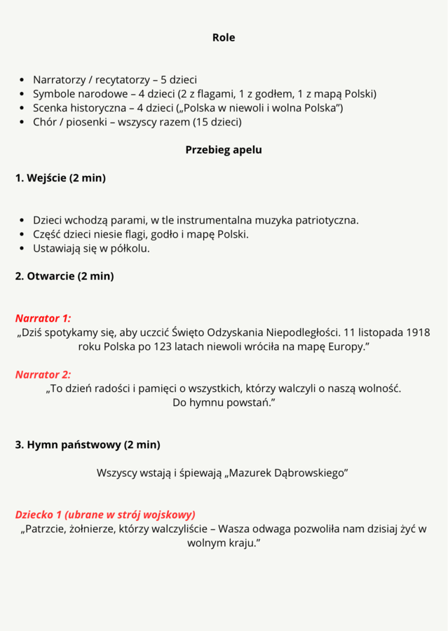 SCENARIUSZ 11 LISTOPADA