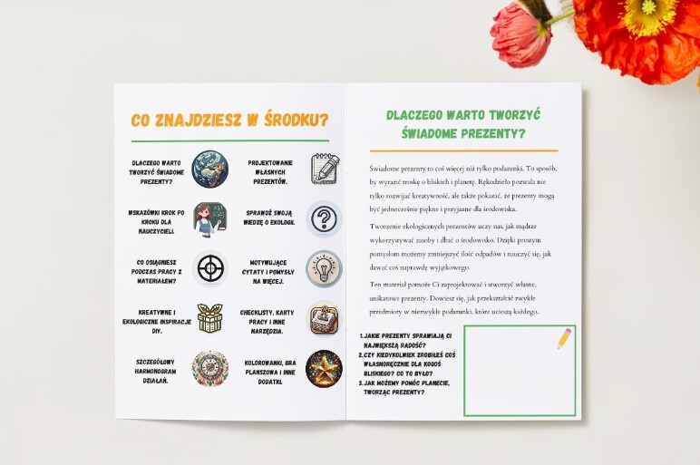 Przewodnik dydaktyczny. Plan lekcji. Ekologiczne prezenty. Pomysły na rękodzieło. Nauka planowania budżetu. Świadomość ekologiczna.