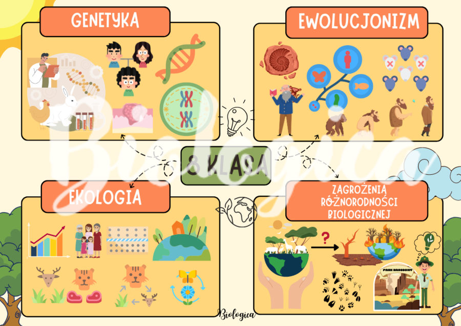 O CZYM BĘDĘ SIĘ UCZYŁ W TYM ROKU NA BIOLOGII? Obrazkowe karty na pierwszą lekcję dla klas 5-8.