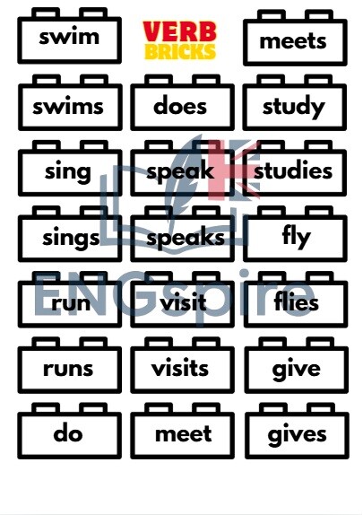 LEGO Grammar Fun – Present Simple, to be i can w formie gry