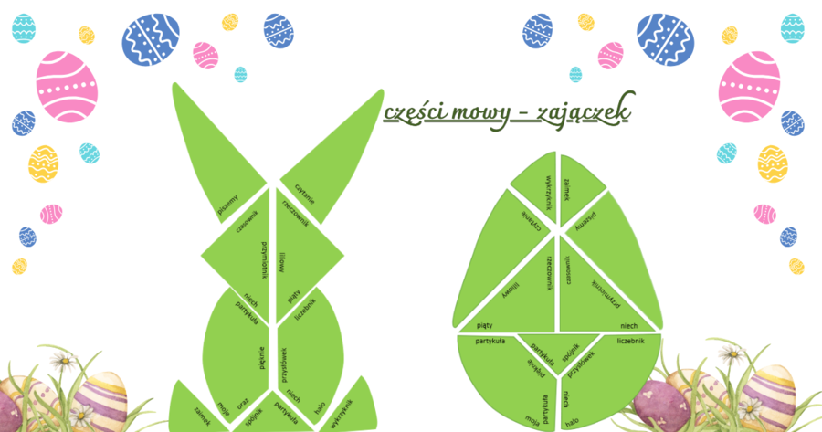 Zajaczek części mowy  układanka tangram