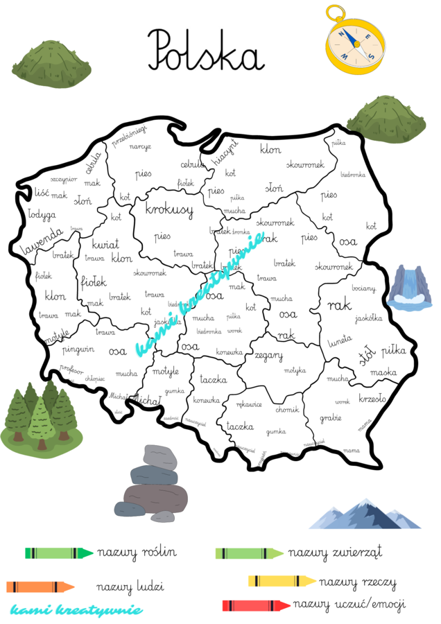 Polska geograficznie - rzeczowniki