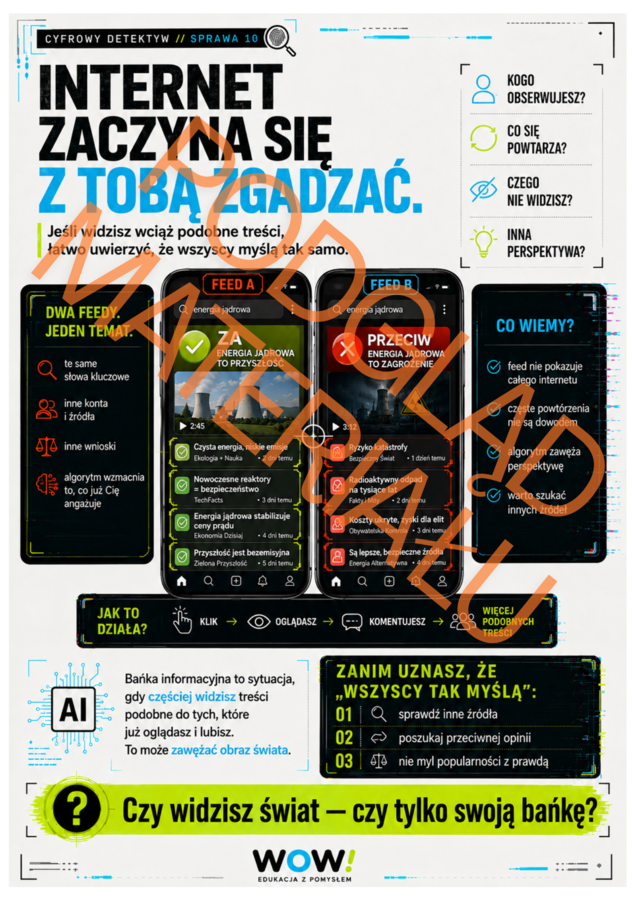 CYFROWY DETEKTYW – AI, deepfake, fake news i social media | gazetka + gotowa godzina wychowawcza | 27 stron PDF