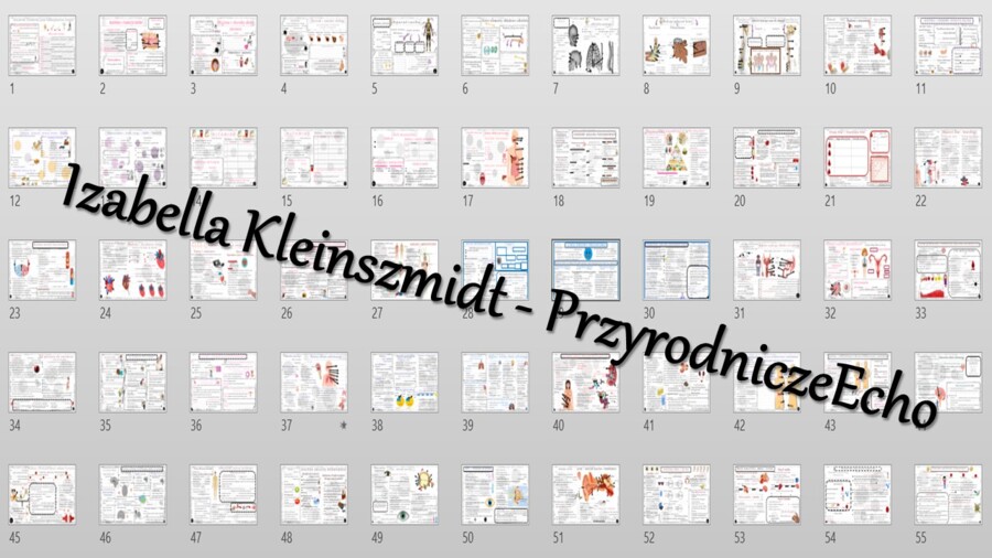 Biologiczne karty pracy dla klasy 7 w formacie pptx. Materiał zawiera 55 kart pracy do samodzielnego uzupełniania