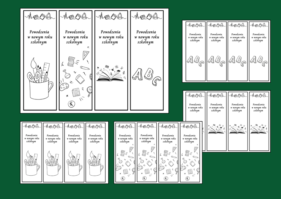 POWRÓT DO SZKOŁY – szkoła – zakładki do książek – zakładka – wersja 2