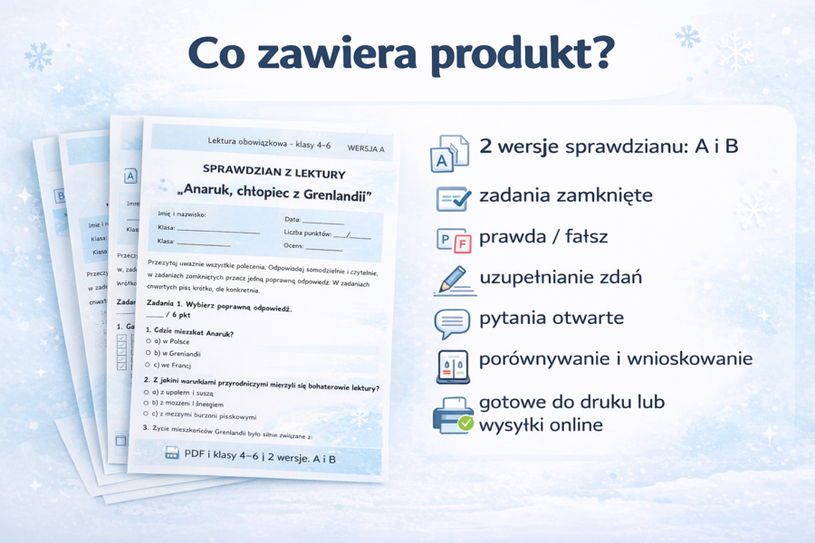 Sprawdzian z lektury „Anaruk, chłopiec z Grenlandii”