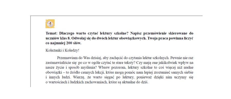 📢 Wzorcowe PRZEMÓWIENIE na egzamin ósmoklasisty – Zemsta, Balladyna, SCHEMAT, WZÓR