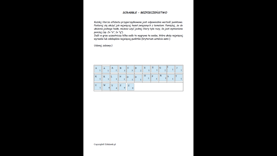 Scrabble - nauka czytania