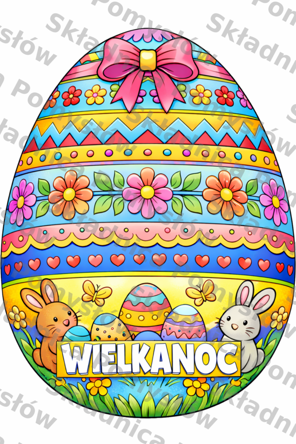 WIELKANOC - PISANKA - pakiet: kolorowanka XXL (9xA4) + miniatura A4; dekoracja, gazetka, plakat, świetlica